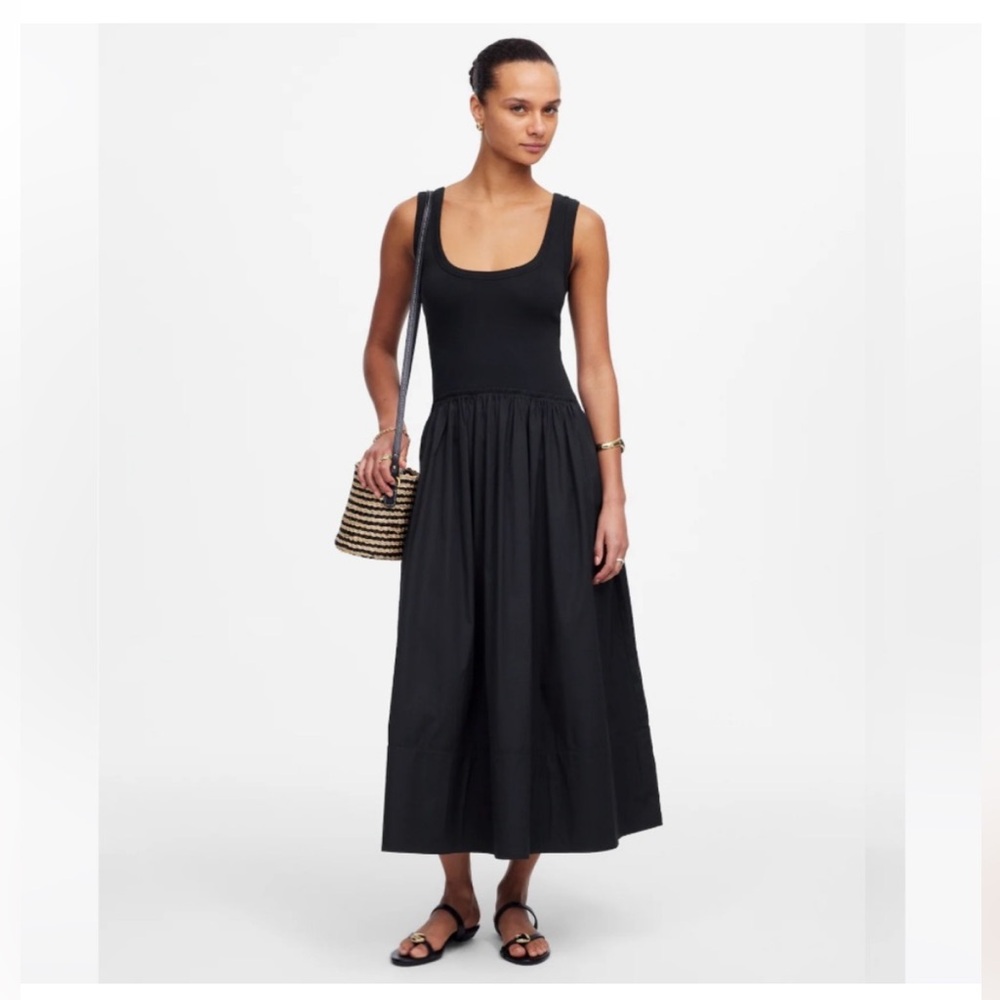 Madewell Black Scoop-Neck Sleeveless Maxi Dress